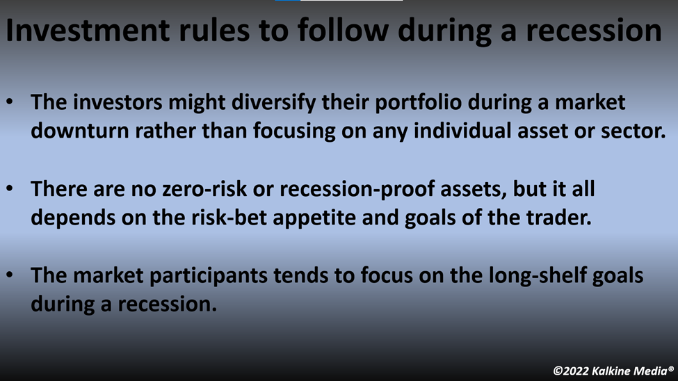 Investment rules to follow during a recession