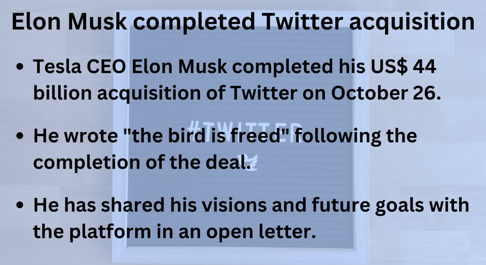 Elon Musk acquired Twitter