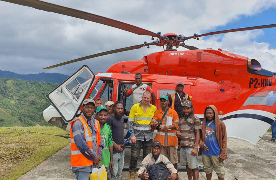 Managing Director Don Smith with Tolukuma Mine Care and Maintenance Team 