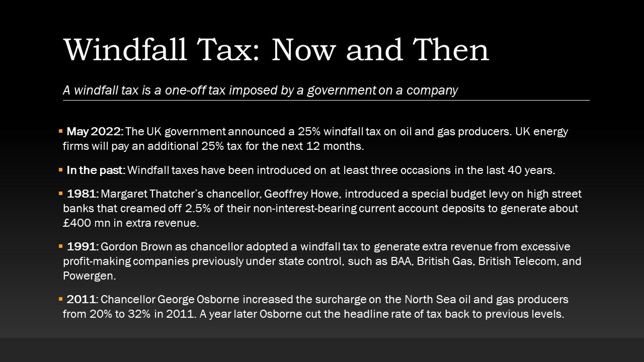 Windfall Tax: Now and Then