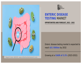 Enteric Disease Testing Market Sets New Record, Projected at USD 5.3 billion by 2032 | CAGR of 3.3%