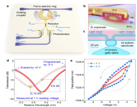 Thin film ferroelectric photonic-electronic memory