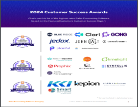 The Top Sales Forecasting Software Vendors According to the FeaturedCustomers Fall 2024 Customer Success Report Rankings