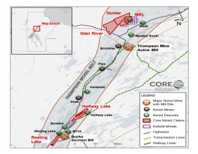 Core Nickel Upsizes Private Placement Financing from $175,000 to $580,125