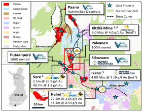 Valkea Resources Retains 100% Ownership of Palvanen Project in the Highly Prospective Central Lapland Greenstone Belt, Finland