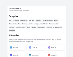 Shelved Domains Launches as Marketplace for Premium Domains from Indie Makers
