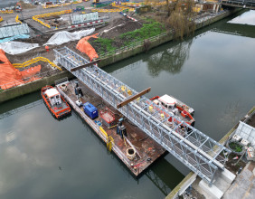 Acrow Bridge Provides Temporary Access for Pedestrians and Diverted Utilities in Stratford, London