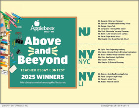 Doherty Enterprises Owned Applebee’s® Restaurants Honor Six Nyc & Westchester Teachers Awarded In 9Th Annual Above And ‘Bee’yond Contest