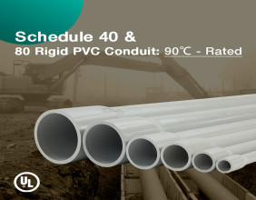 Ledes Schedule 40 & 80 Rigid PVC Conduit - For Use With 90°C Wire