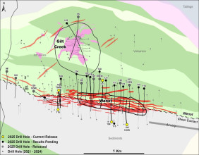 Omai Gold Drills 2.63 g/t Au over 27.5m in New Wenot Zone and 4.87 g/t Au over 9.5m and 2.64 g/t Au over 21.0m