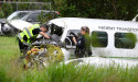 Pilot injured as medical transport plane crashes