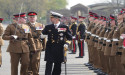  Frederik, Crown Prince of Denmark presents first Colours to British soldiers 