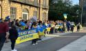  Ukrainians protest outside Russian consulate after major dam damaged 