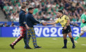 Kenny Logan delivers match ball for Scotland v Ireland in memory of Doddie Weir