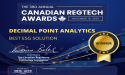  Decimal Point Analytics Wins Canadian Reg Tech Award for Best ESG Solution 2023 