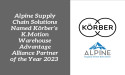  Alpine Supply Chain Solutions Named Körber’s K.Motion Warehouse Advantage Alliance Partner of the Year 2023 
