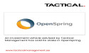 Tactical Management Advises on Successful Sale of Stake in OpenSpring
