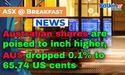  Australian shares are poised to inch higher at the open of trading 