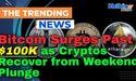  Bitcoin Surges Past $100K as Cryptos Recover from Weekend Plunge 