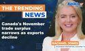 Canada's November trade surplus narrows as exports decline