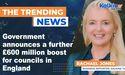 Government announces a further £600 million boost for councils in England