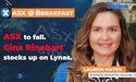 ASX to fall. Gina Rinehart stocks up on Lynas.