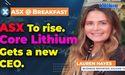 ASX to rise. Core Lithium gets a new CEO.